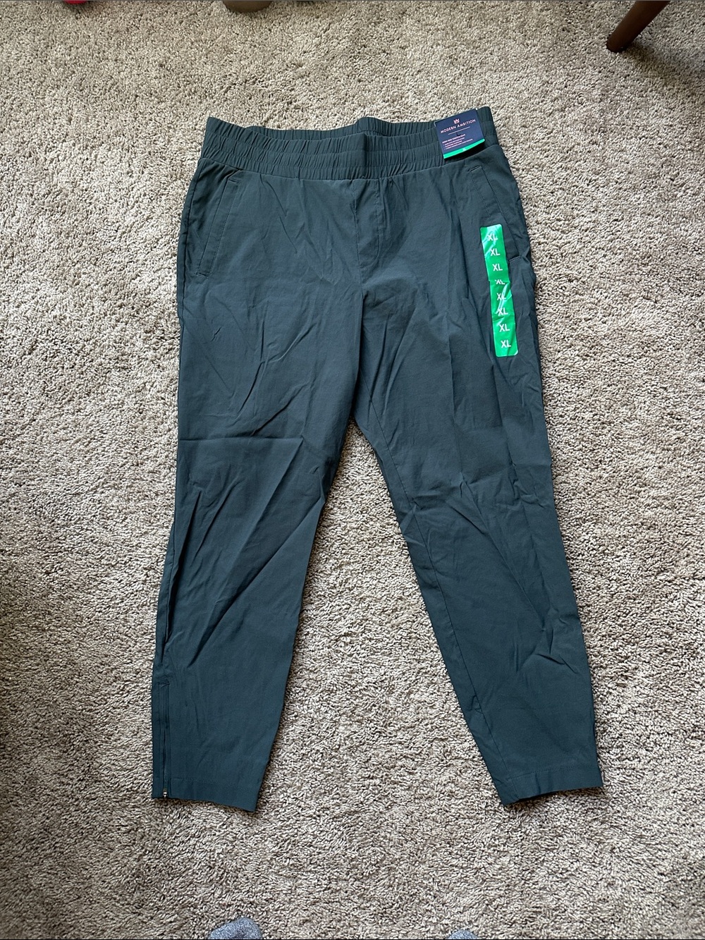 Women's Dark Green Stretch Track Joggers - Performance Comfort
